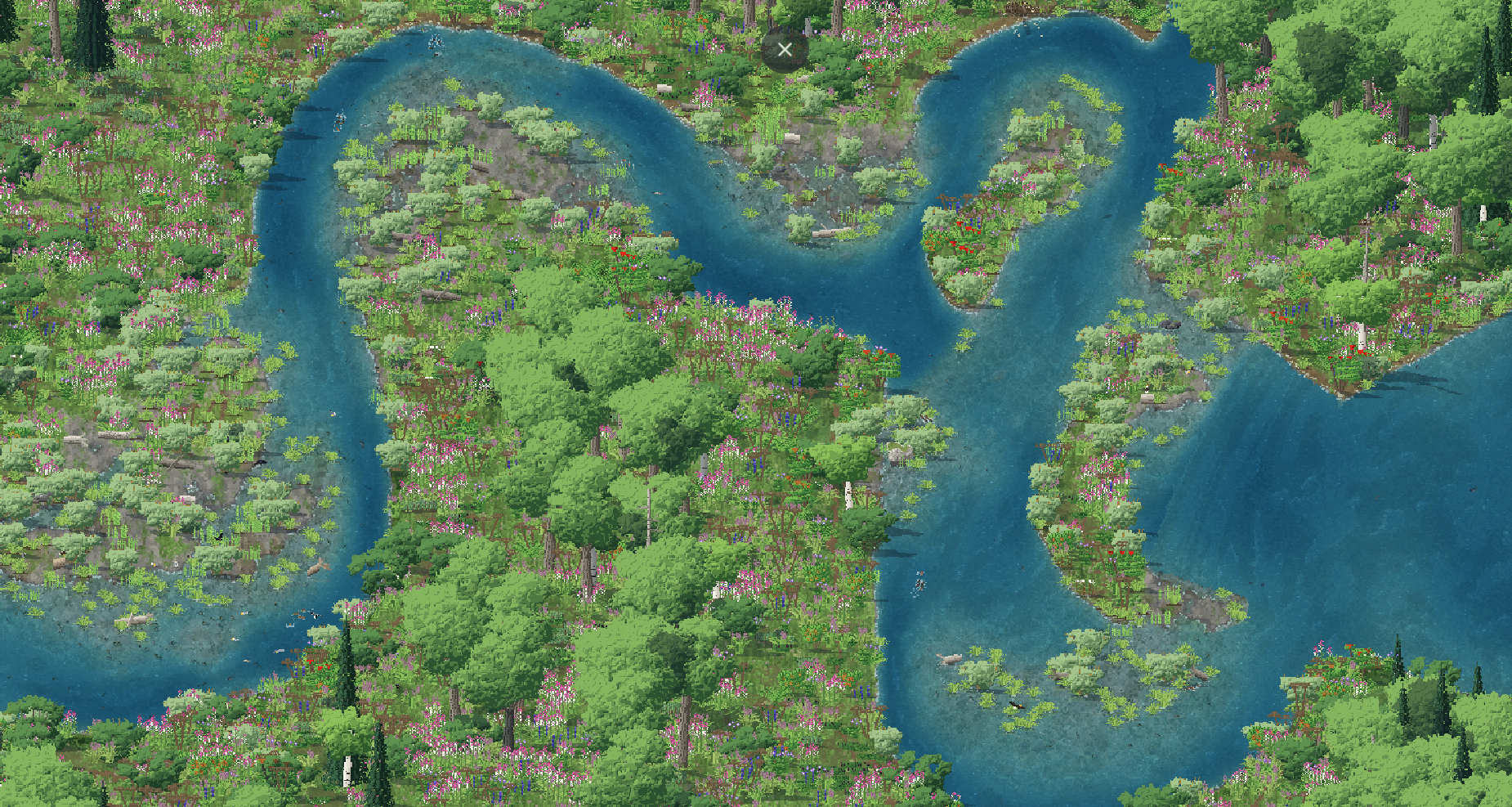 The river looping in tight meanders through willow and alder, with gravel bars inside each bend